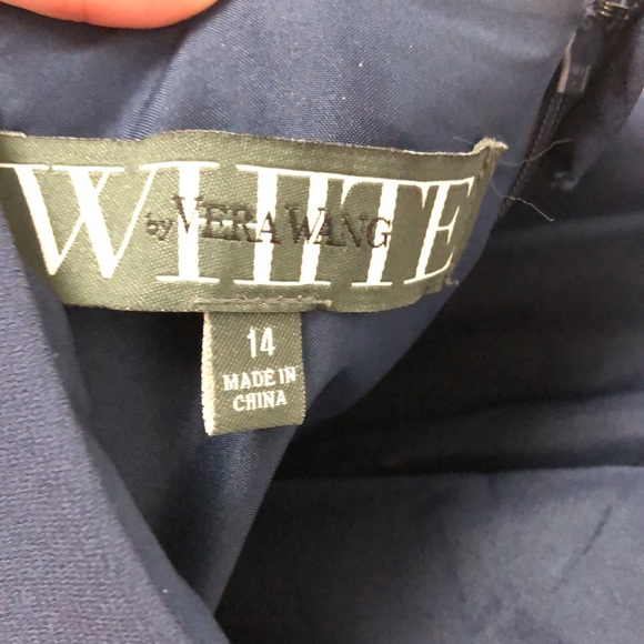 Vera Wang White Short Midnight T-Strap Halter Bridesmaid Dress - Size 14 - Picture 13 of 13